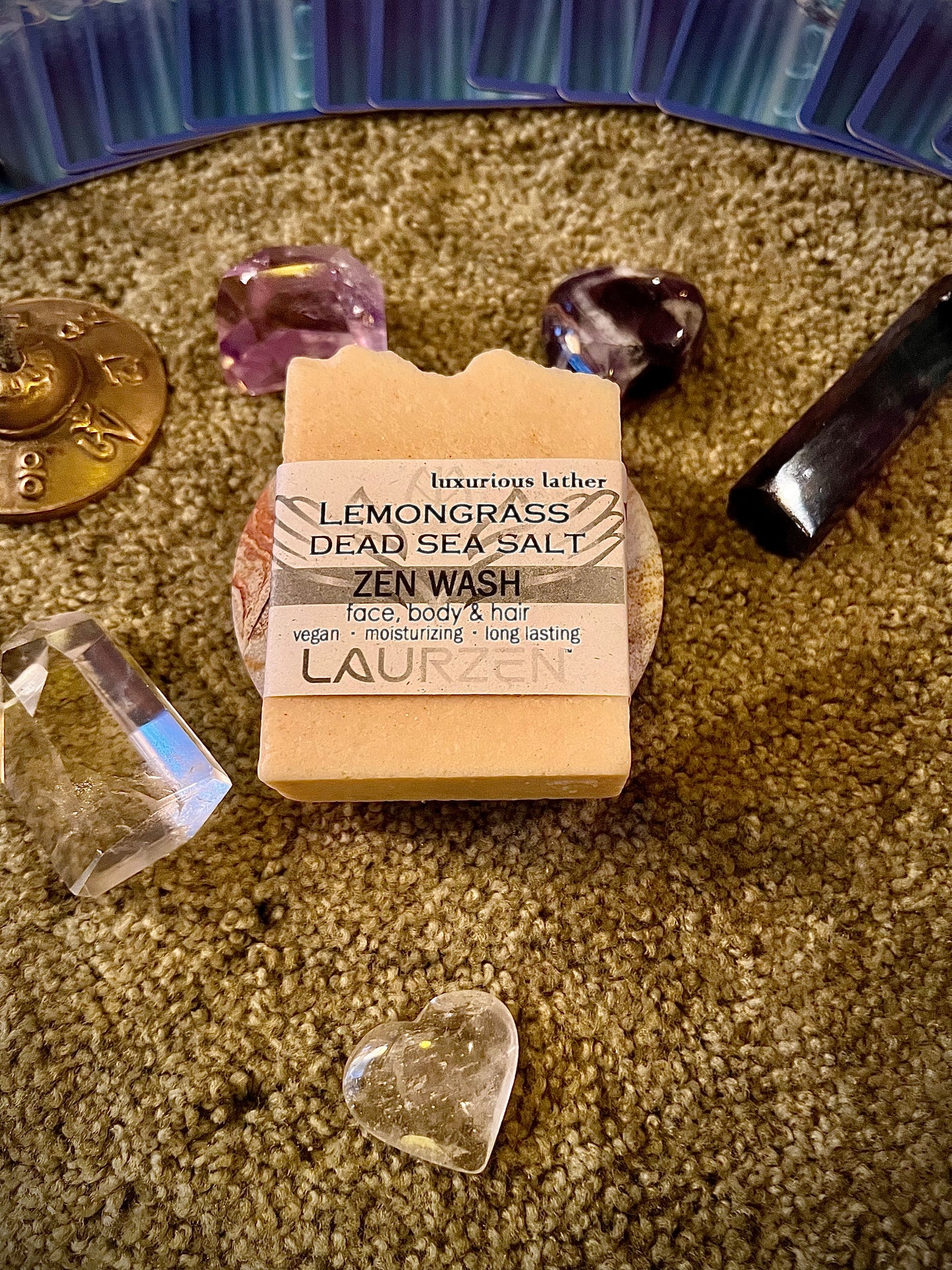 LaurZen Lemongrass Dead Sea Salt 3-in-1 Zen Wash for Face, Body, and Hair