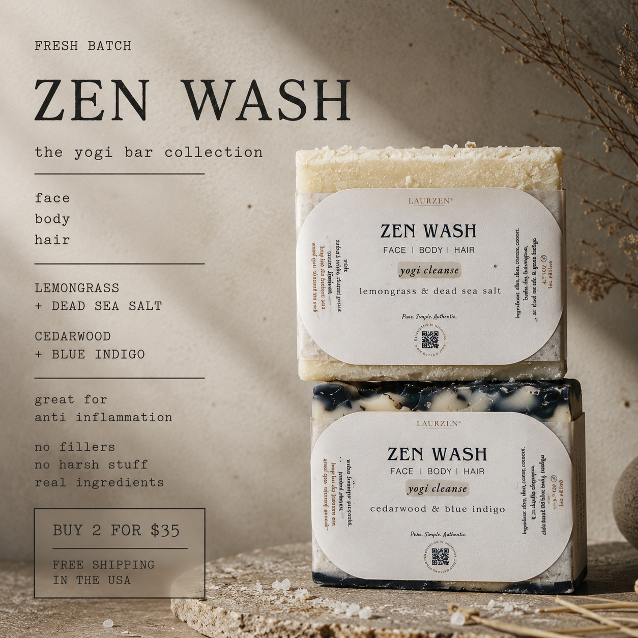 Artisanal Zen Wash Multi-Pack — 3, 5, or 10 Bars, Mix & Match