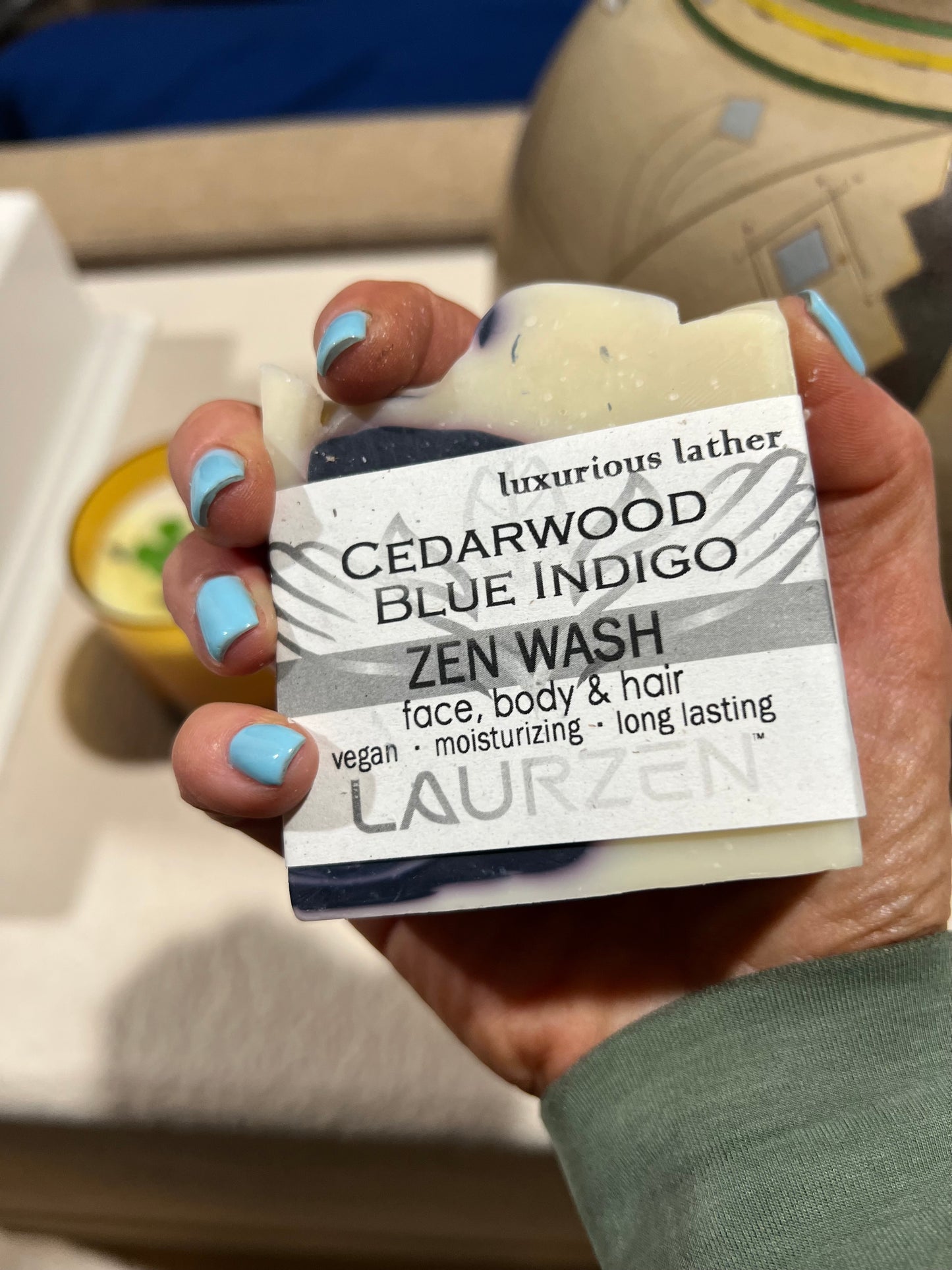 LaurZen Cedarwood & Blue Indigo 3-in-1 Zen Wash for Face, Body, and Hair