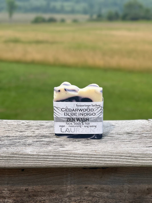 LaurZen Cedarwood & Blue Indigo 3-in-1 Zen Wash for Face, Body, and Hair