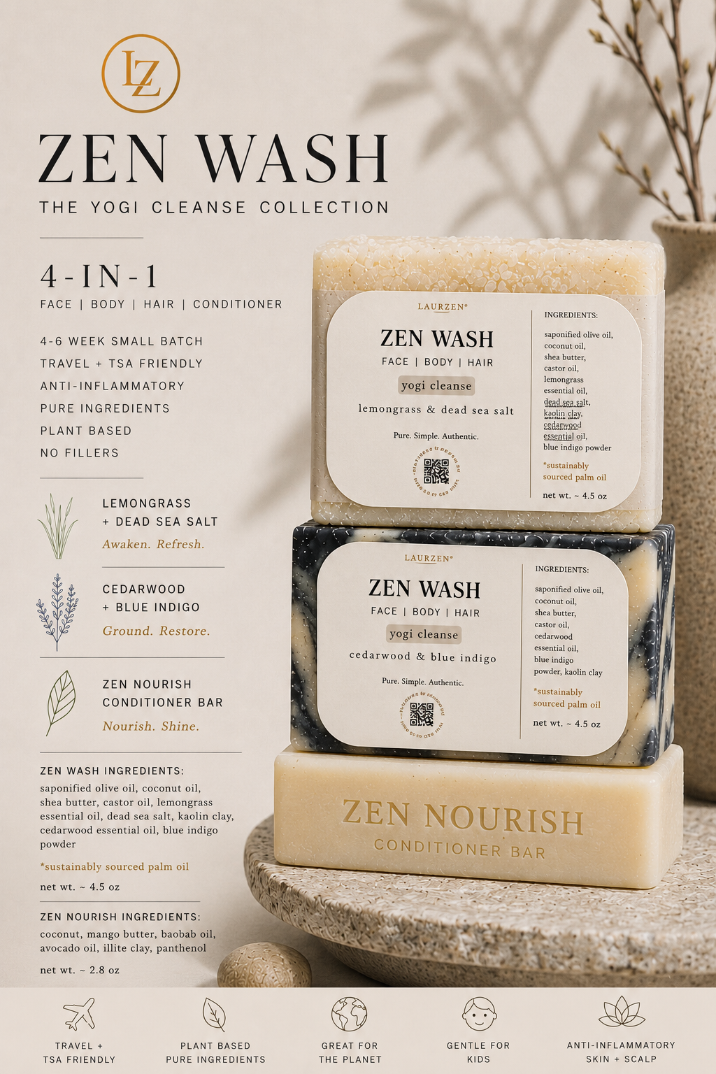 Artisanal Zen Wash Multi-Pack — 3, 5, or 10 Bars, Mix & Match