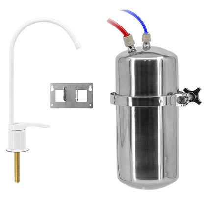 Aquaperform below-sink system with white faucet