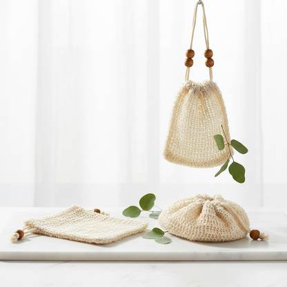 Natural Sisal Soap Saver Bags